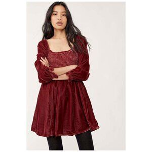 Free People Daphne Velvet Mini Dress Whimsigoth Renaissance Victorian Christmas
